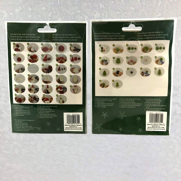 Loops & Threads Needle Felting Wool Ornament Kits – Santa & Christmas Tree NWT - Picture 2 of 14